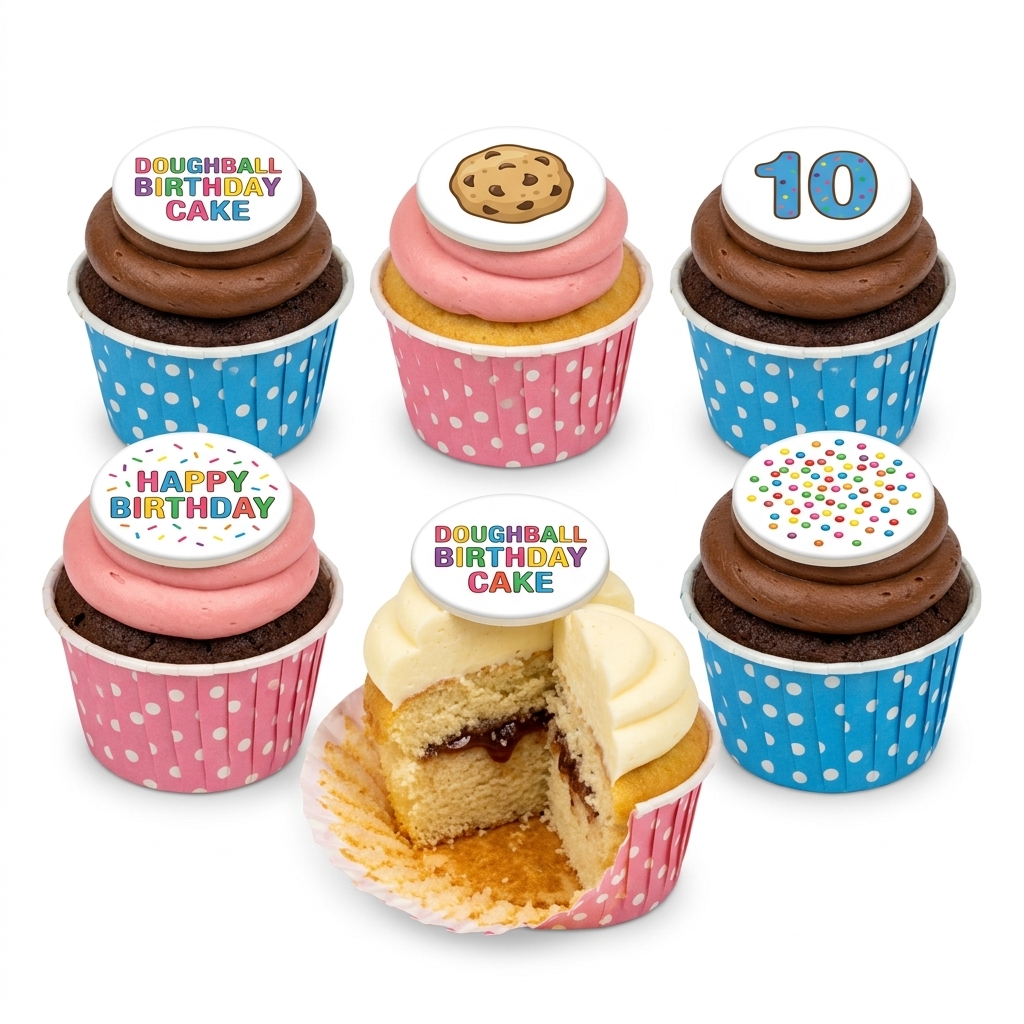 Colourful Kids Birthday Cupcakes with Custom Age Topper