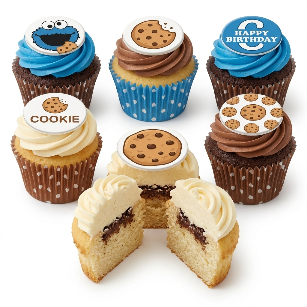 Cookie Monster Birthday Cupcakes