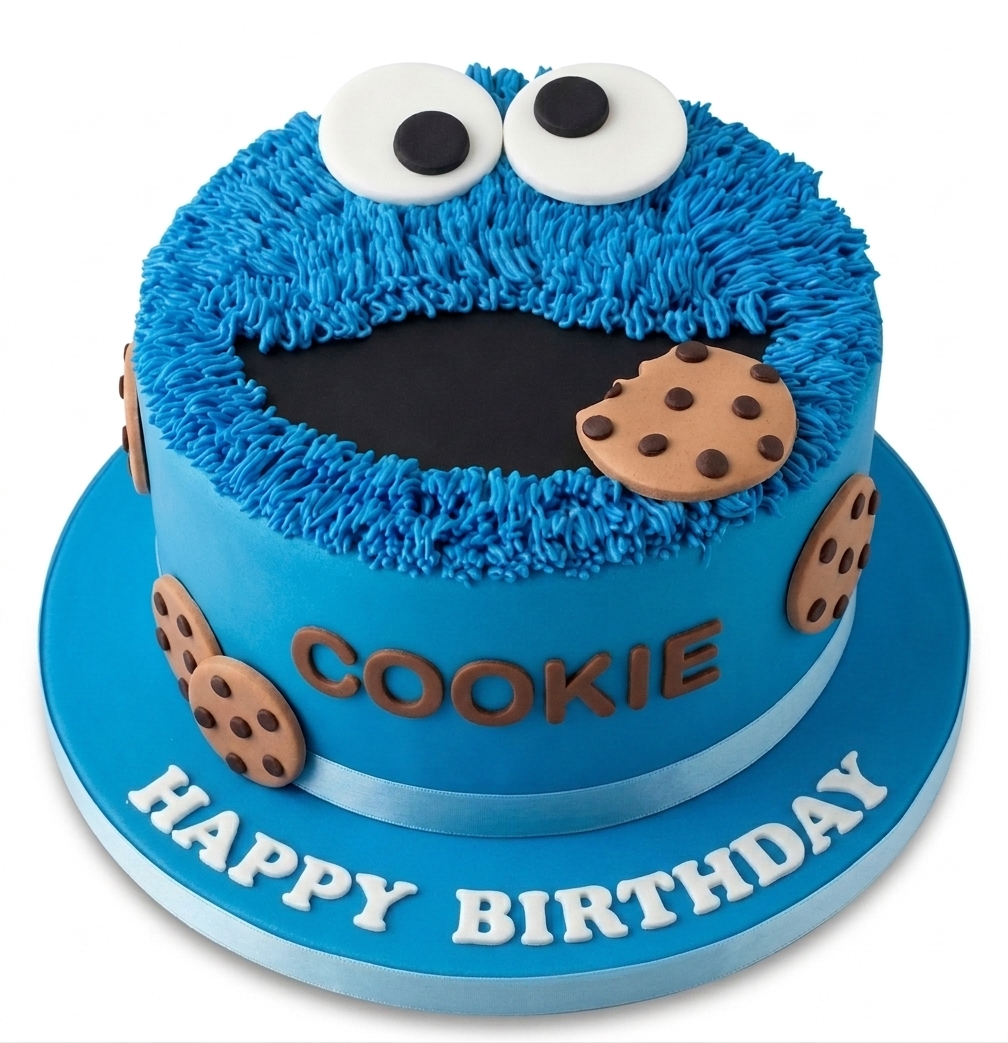 Cookie Monster Birthday Cake