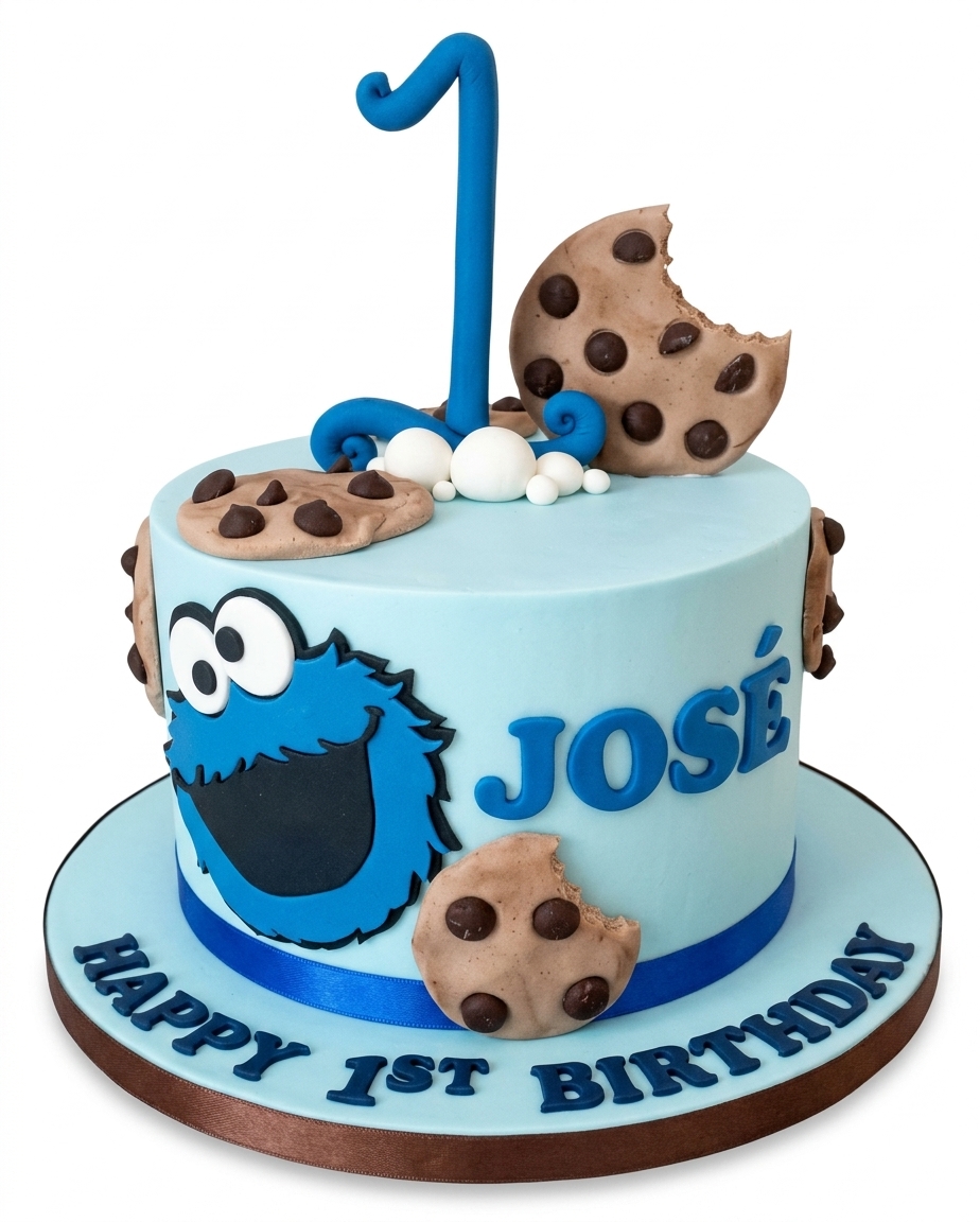 Cookie Monster 1st Birthday Cake