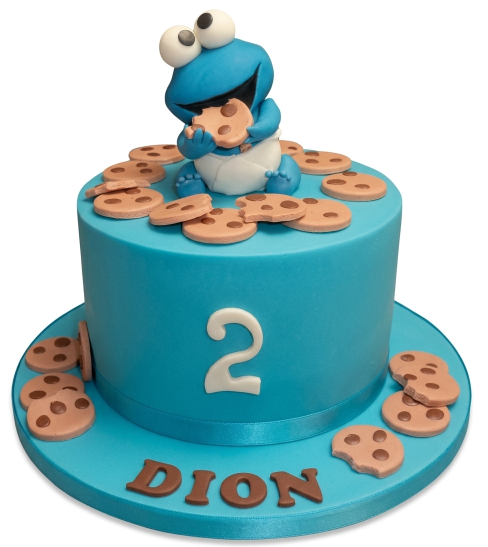 Cookie Monster Birthday Cake