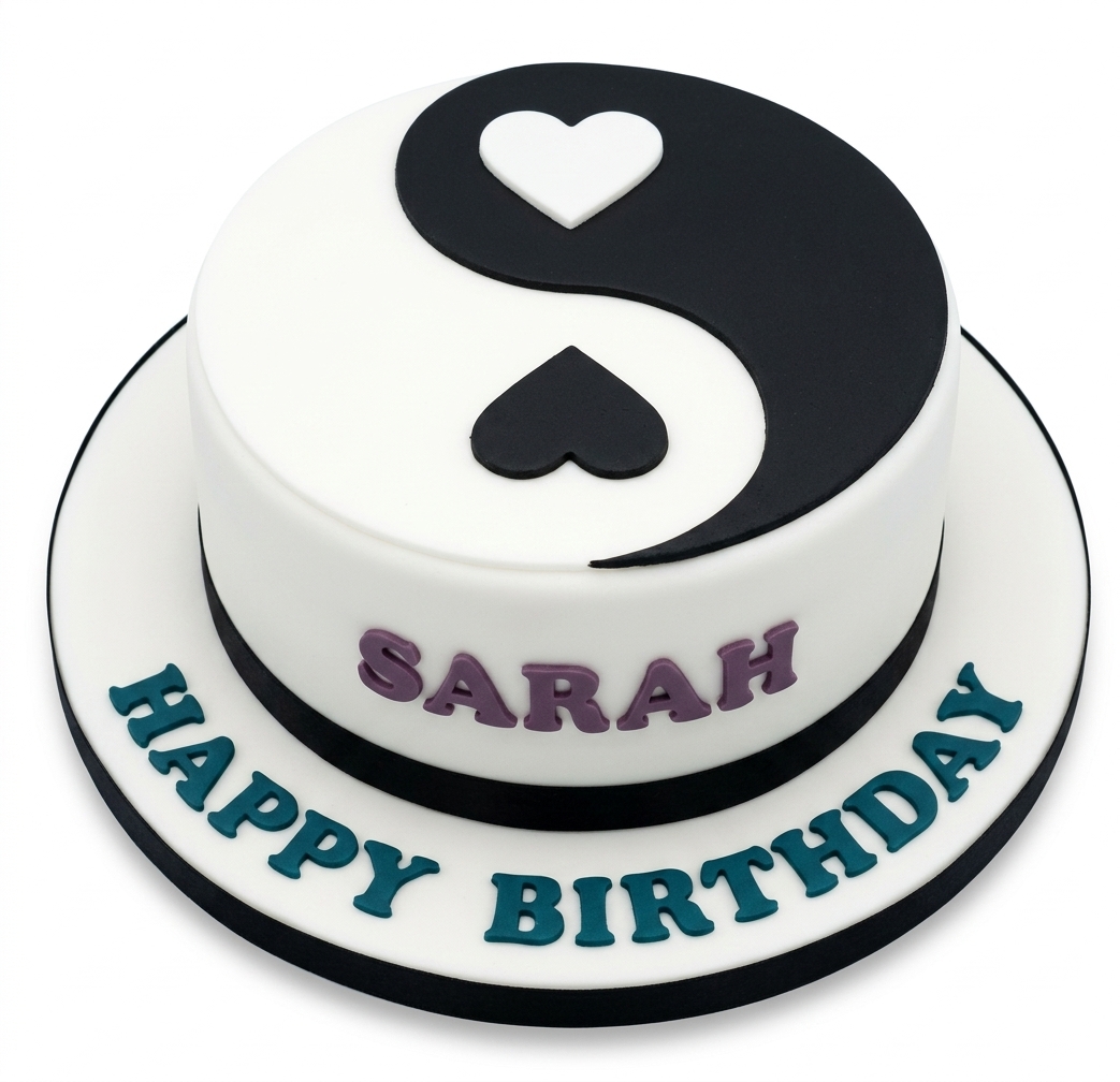 Yin Yang Harmony Birthday Cake