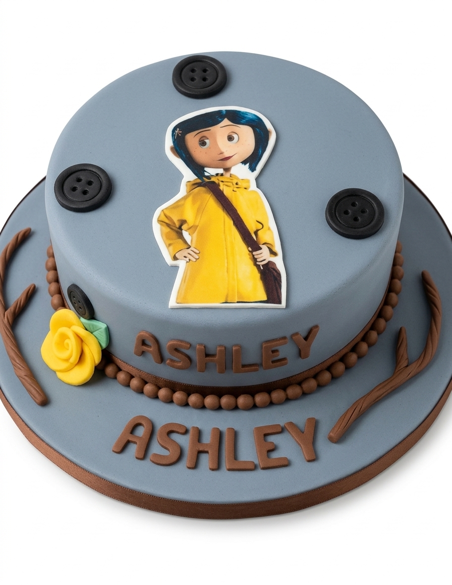 Coraline Theme Birthday Cake