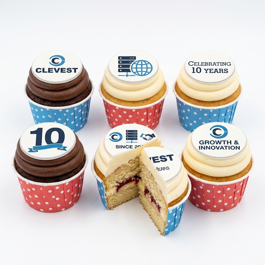Branded Corporate Anniversary Cupcakes
