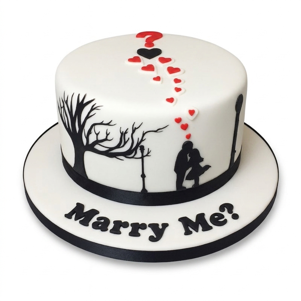Marry Me Proposal Cake