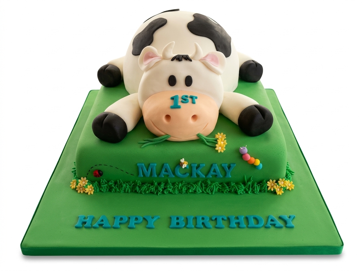 Farm Animal 1st Birthday Cake