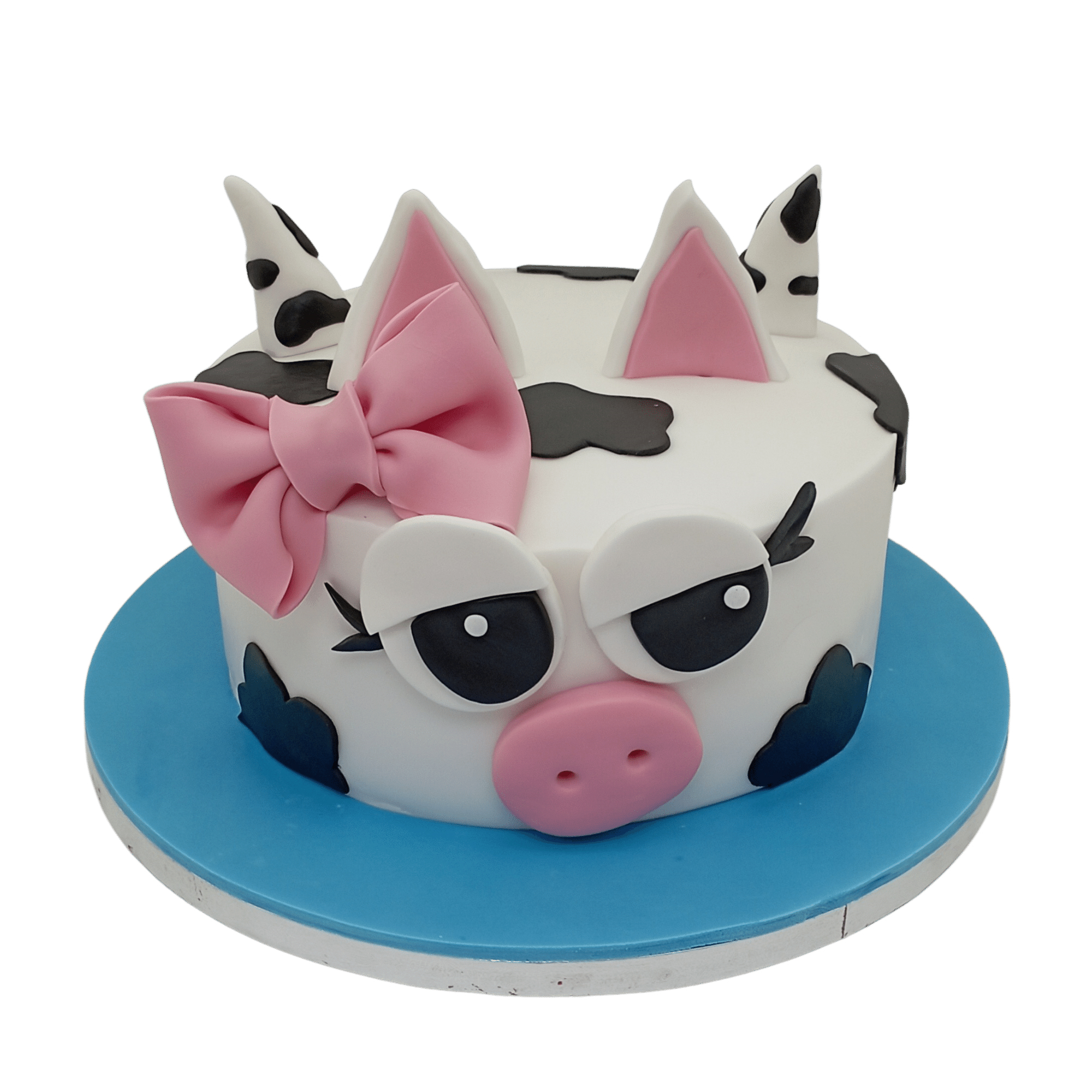 Cow cake for kids with Pink Bow