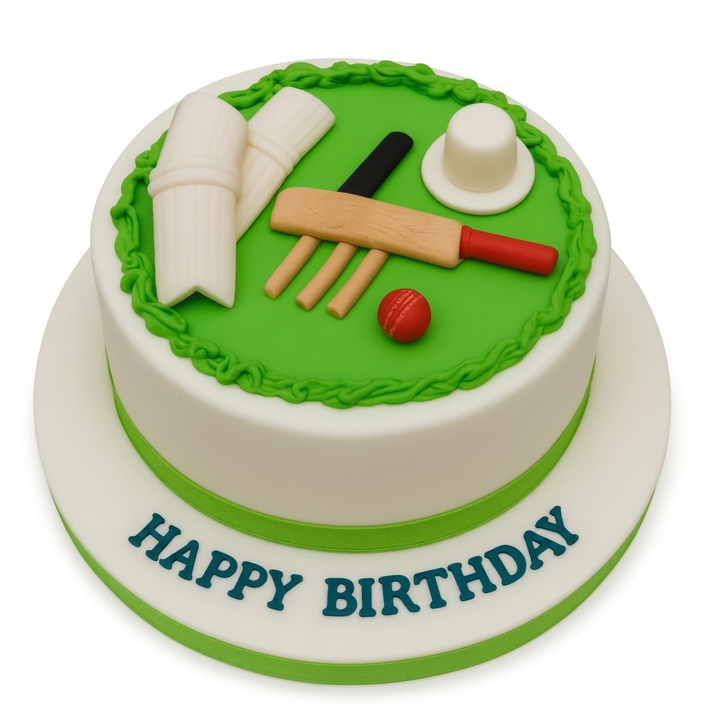 Cricket Theme Birthday Cake
