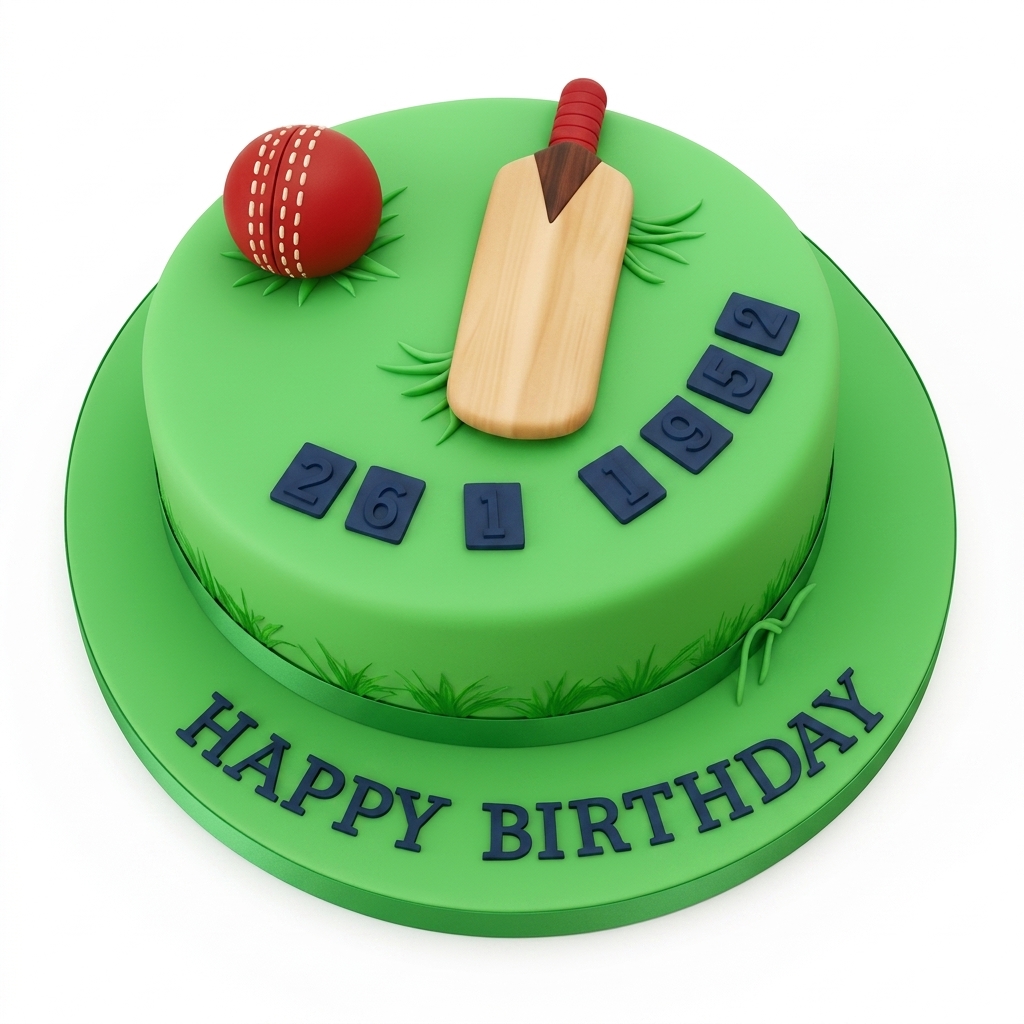 Cricket Theme Birthday Cake