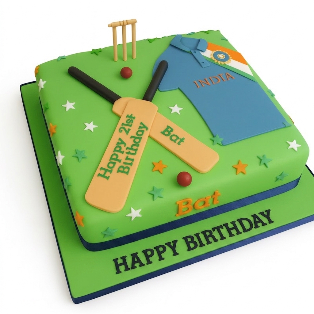 Cricket Theme Birthday Cake for Him