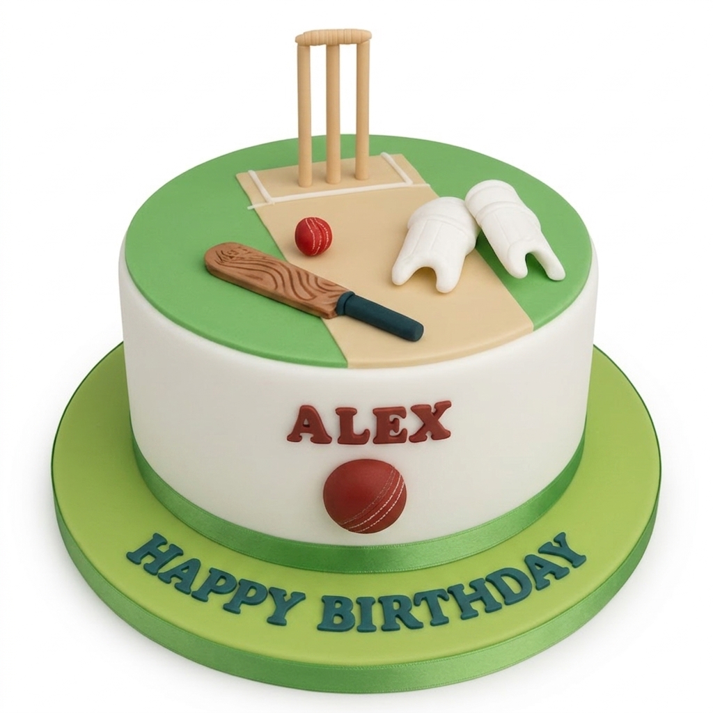 Cricket Theme Birthday Cake