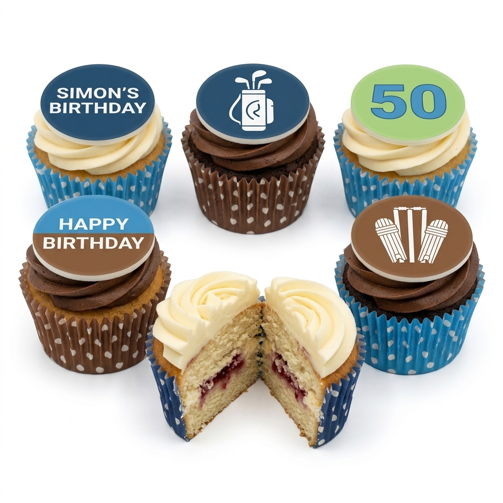 Sports Theme Birthday Cupcakes for Him