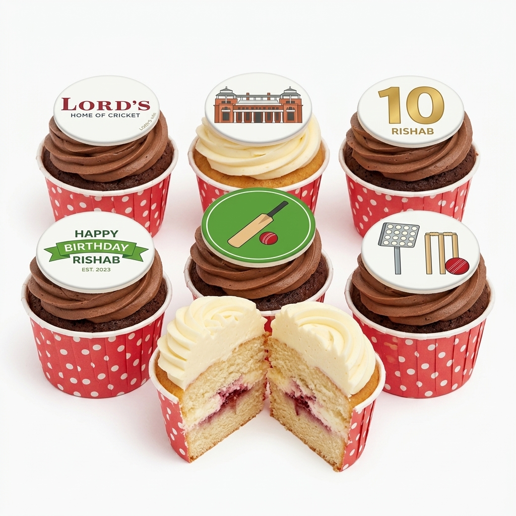 Cricket Theme Birthday Cupcakes