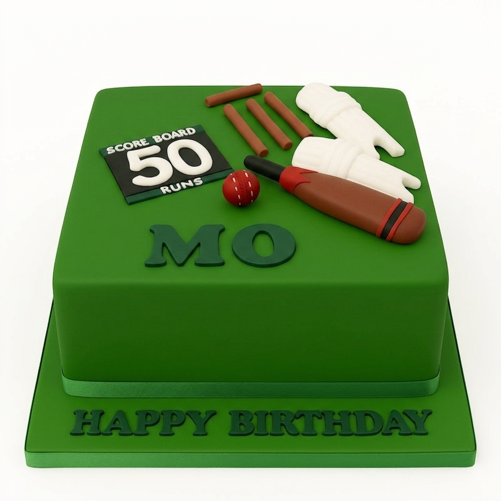 Cricket Theme Birthday Cake