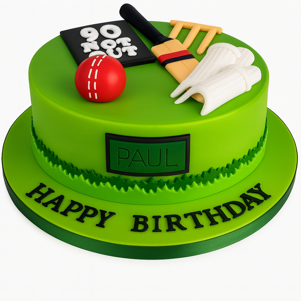 Cricket Theme Birthday Cake