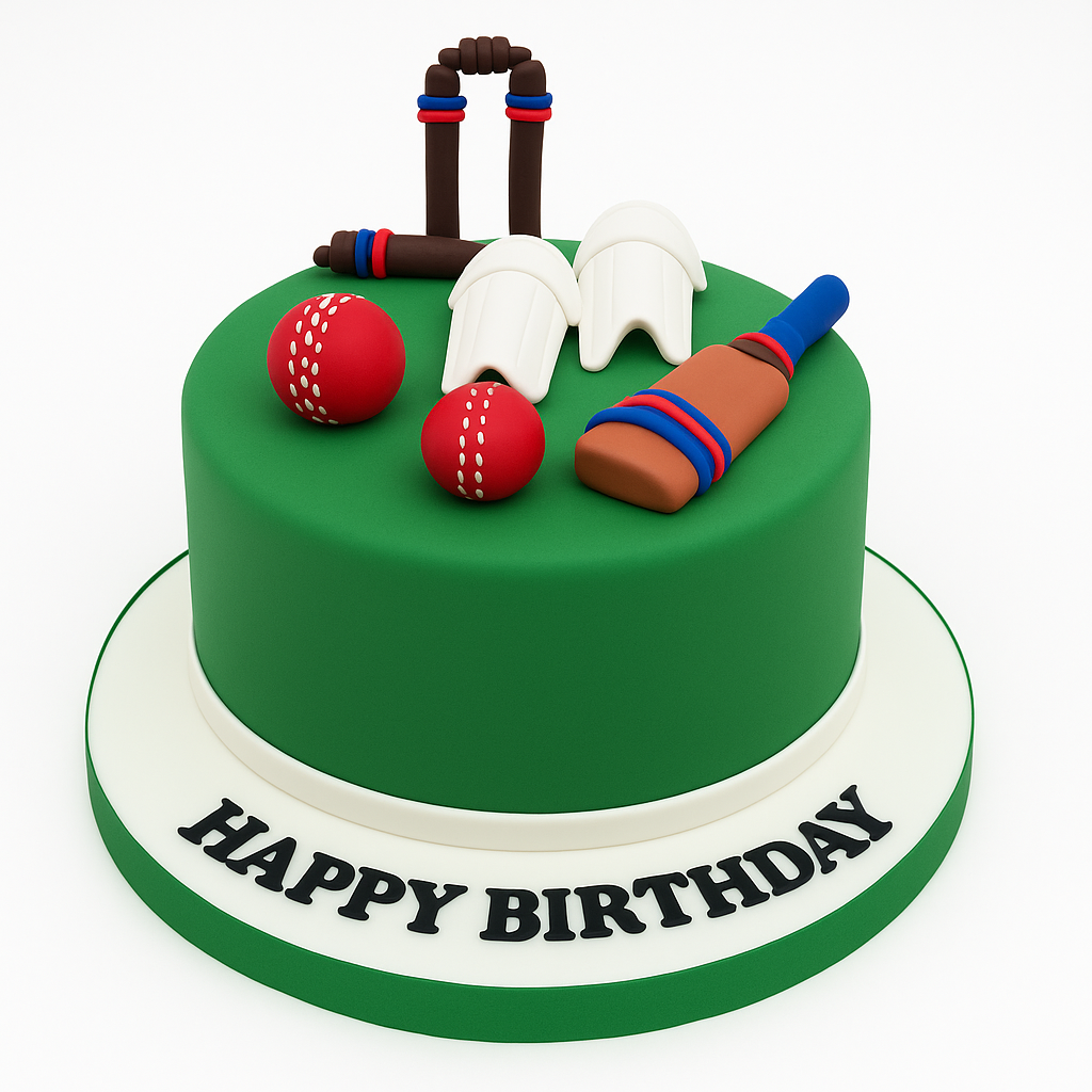 Cricket Theme Birthday Cake
