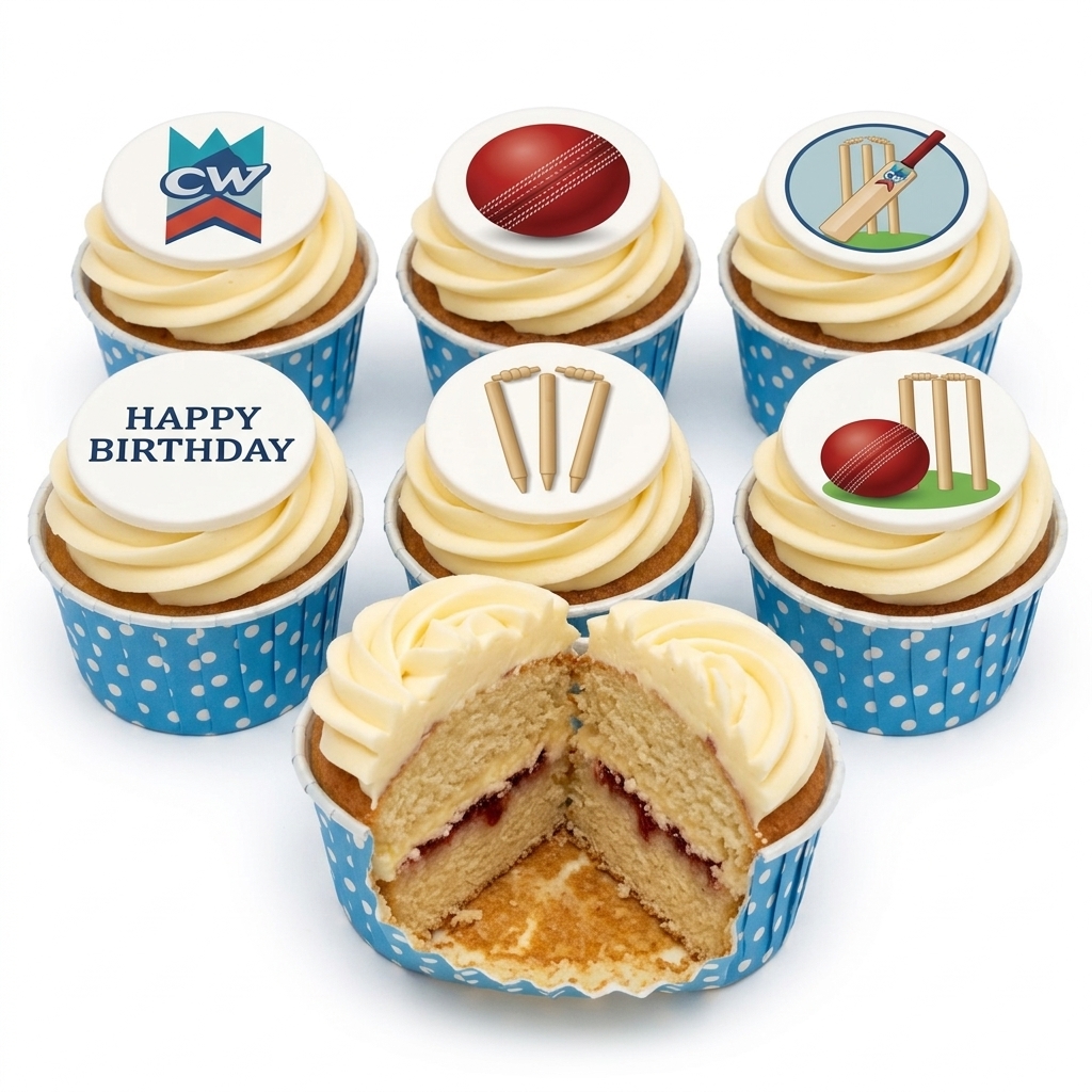 Cricket Theme Birthday Cupcakes