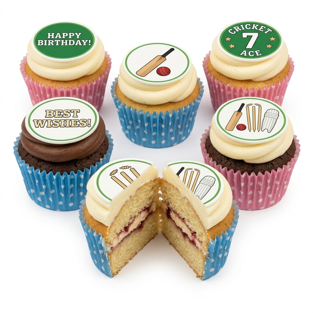 Cricket Theme Birthday Cupcakes