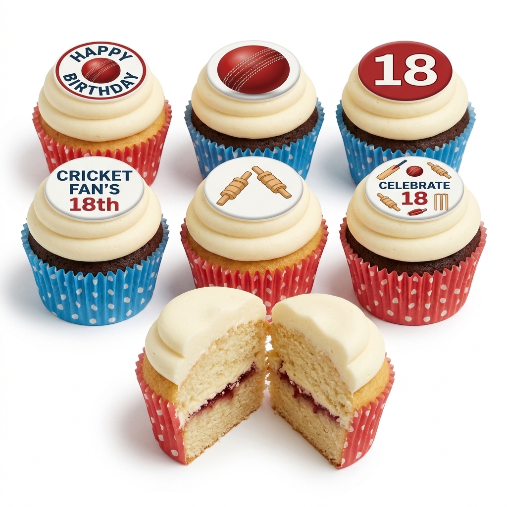 Cricket Theme Birthday Cupcakes