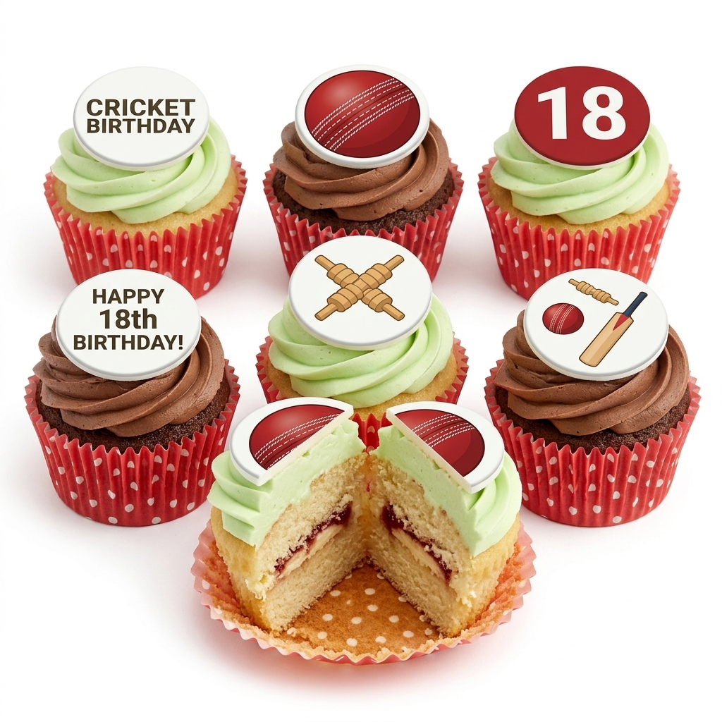 Cricket Birthday Cupcakes with Custom Age Toppers