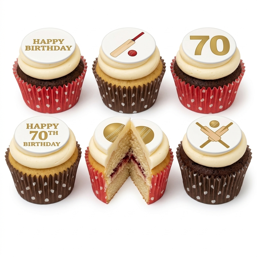 Cricket Theme Birthday Cupcakes