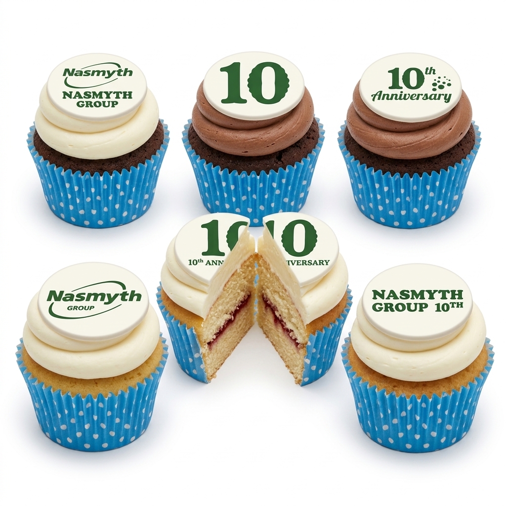 10th Anniversary Corporate Branded Cupcakes