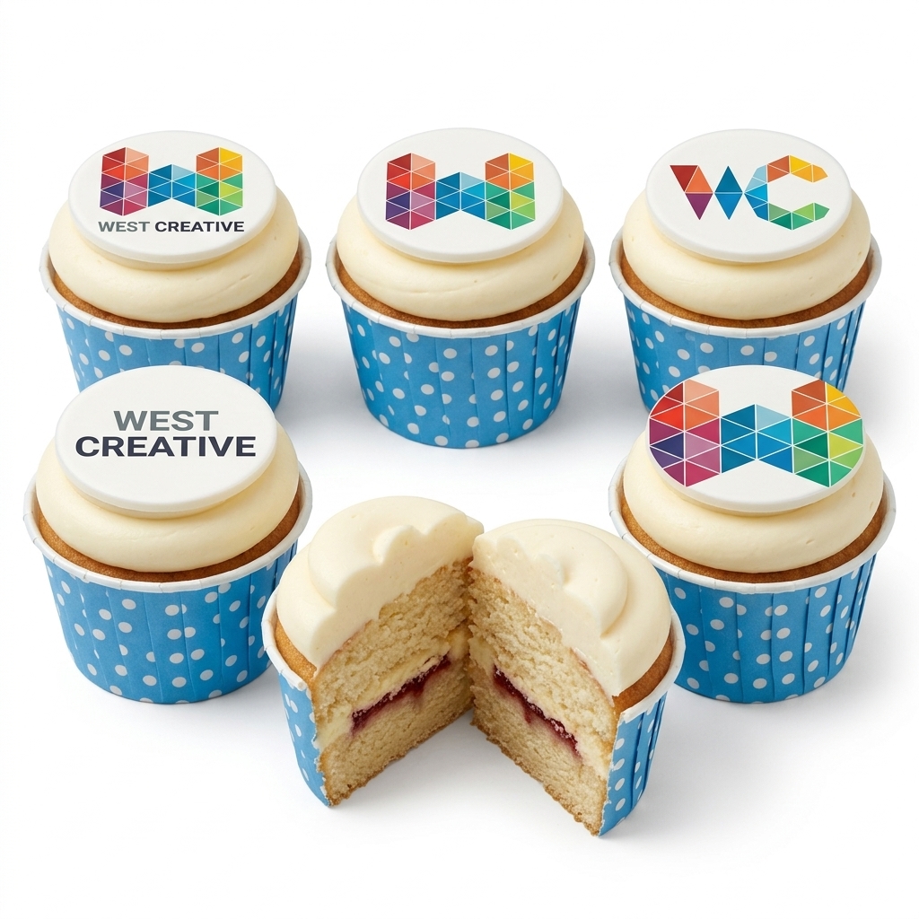 Custom Branded Corporate Logo Cupcakes