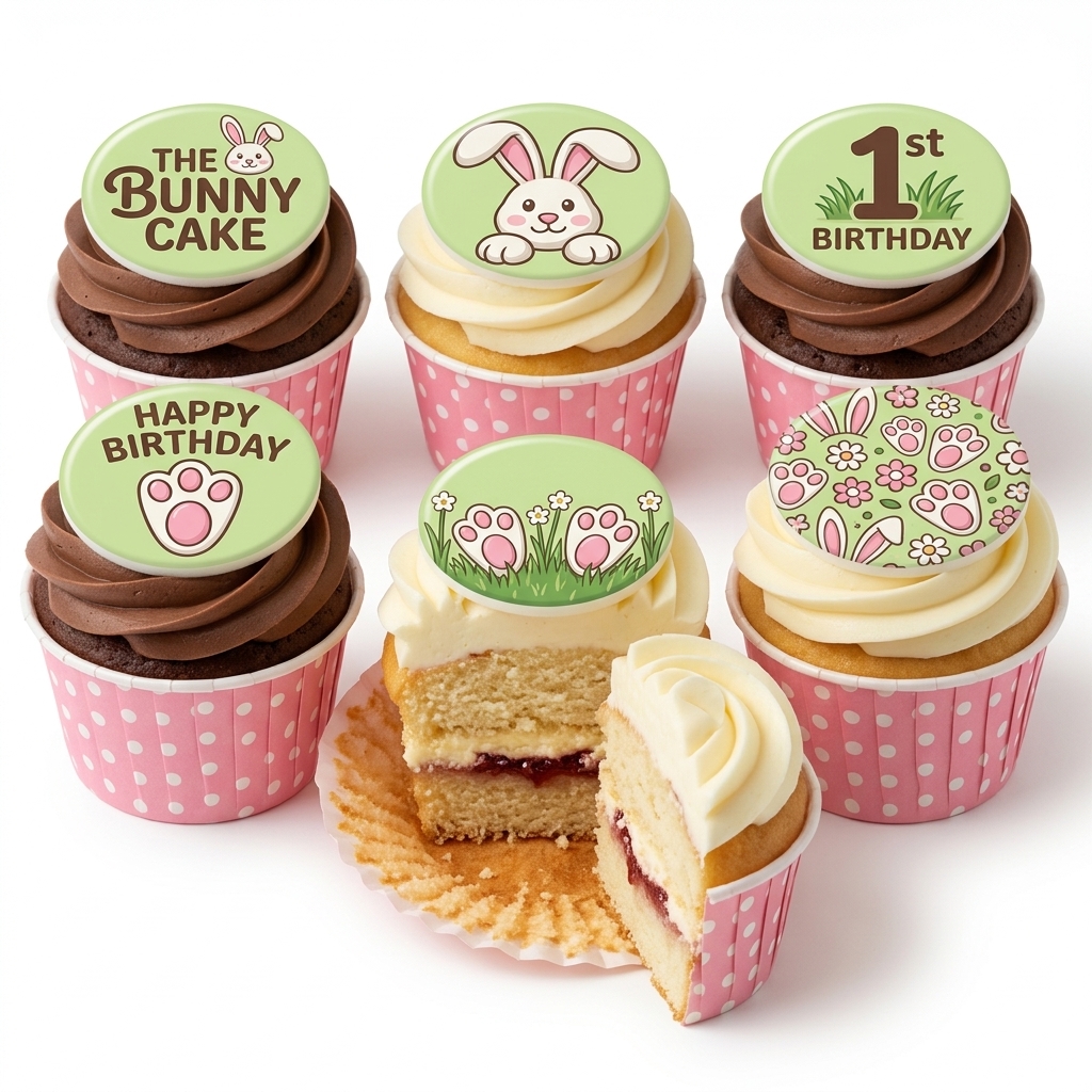Bunny Birthday Cupcakes | Cute Rabbit Theme