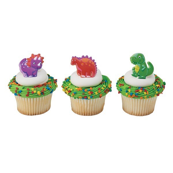 Cute Dinosaur Cupcakes With Ring  - Pack of 6