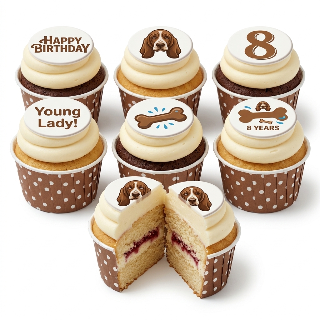 Basset Hound Dog Birthday Cupcakes