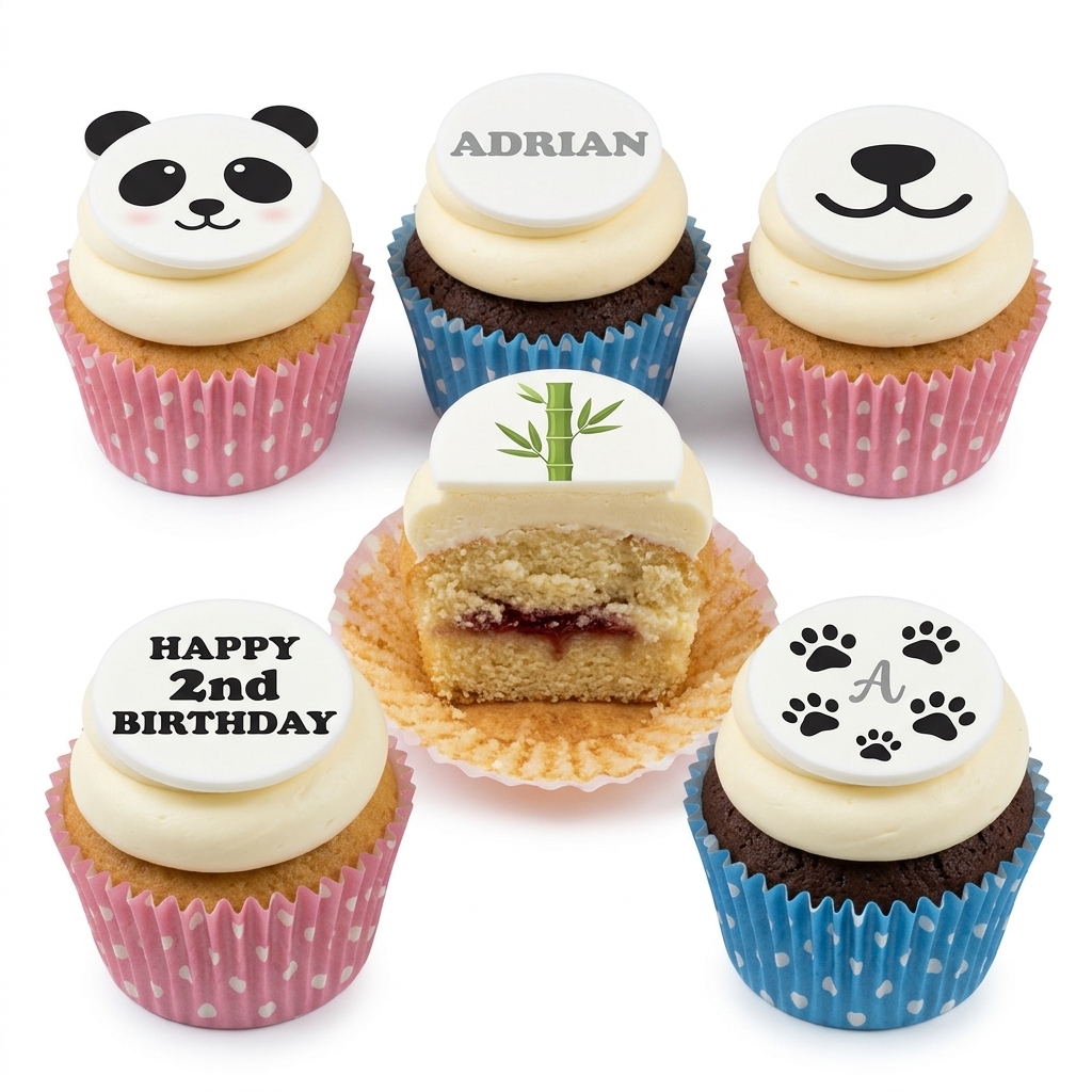 Panda Birthday Cupcakes