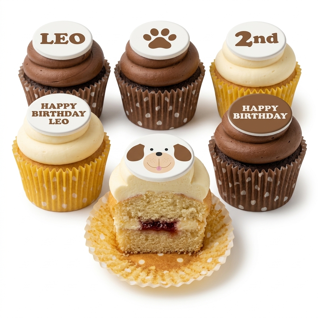 Dog Theme Kids Birthday Cupcakes