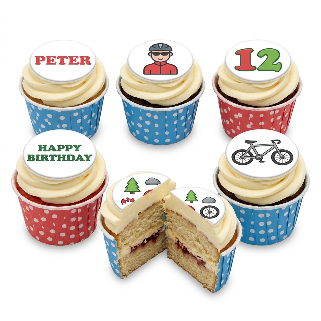 Cycling Adventure Birthday Cupcakes
