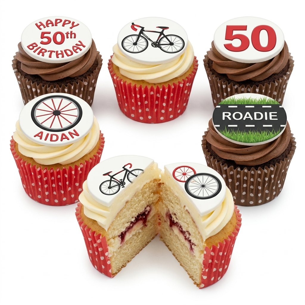 Cycling Birthday Cupcakes | Custom Age & Name
