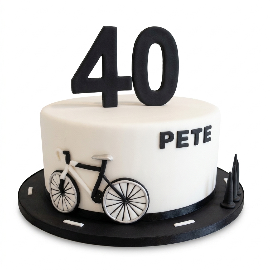 Cycling Birthday Cake with Custom Age