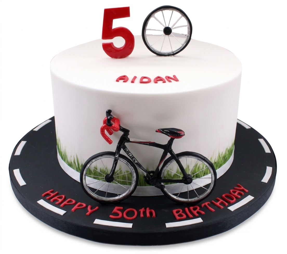 Cycling Birthday Cake with Road Bike Design