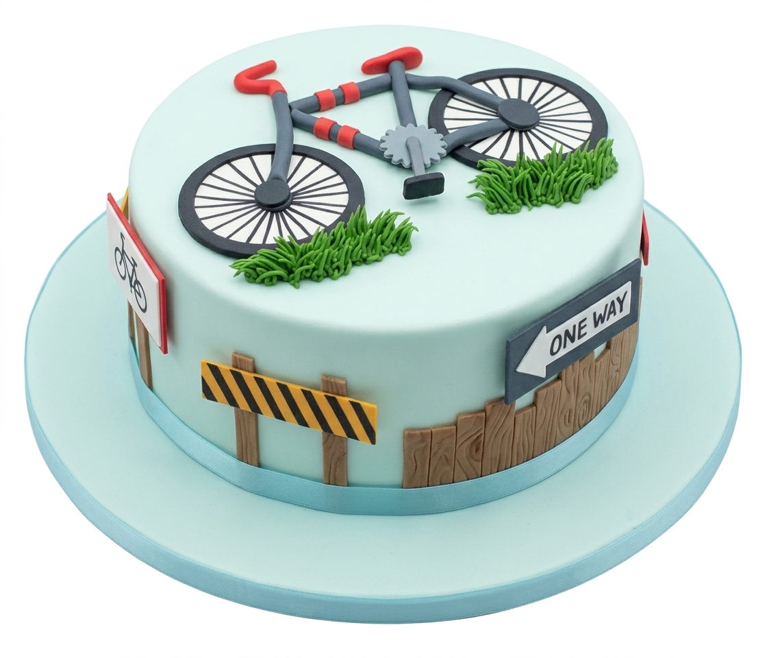 Bicycle Theme Birthday Cake