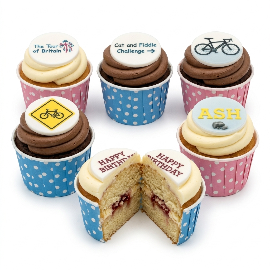 Personalised Cycling Theme Birthday Cupcakes