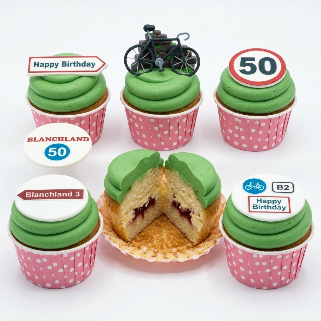 Cycling Theme Birthday Cupcakes