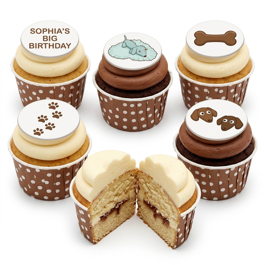 Dog Theme Birthday Cupcakes
