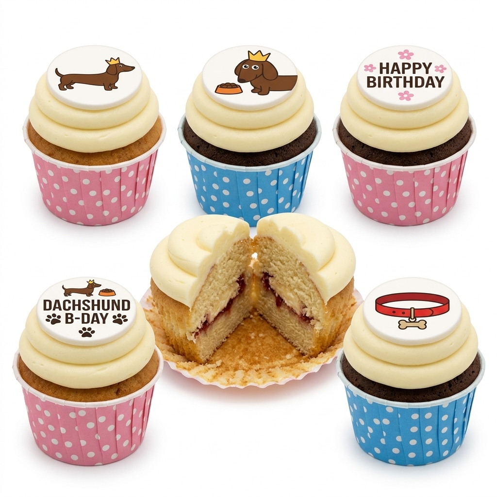Dachshund Dog Birthday Cupcakes