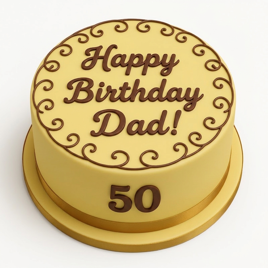 Classic Birthday Cake for Dad with Custom Age