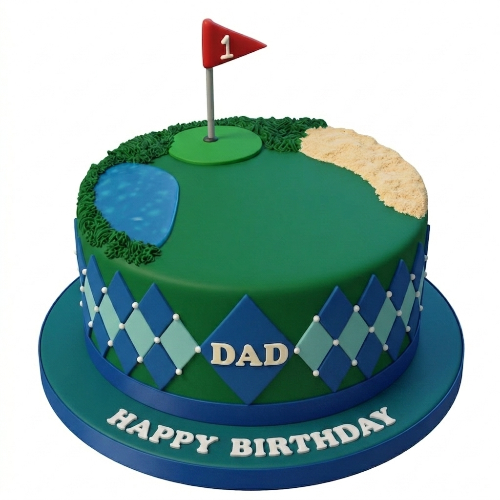 Golf Course Birthday Cake for Him