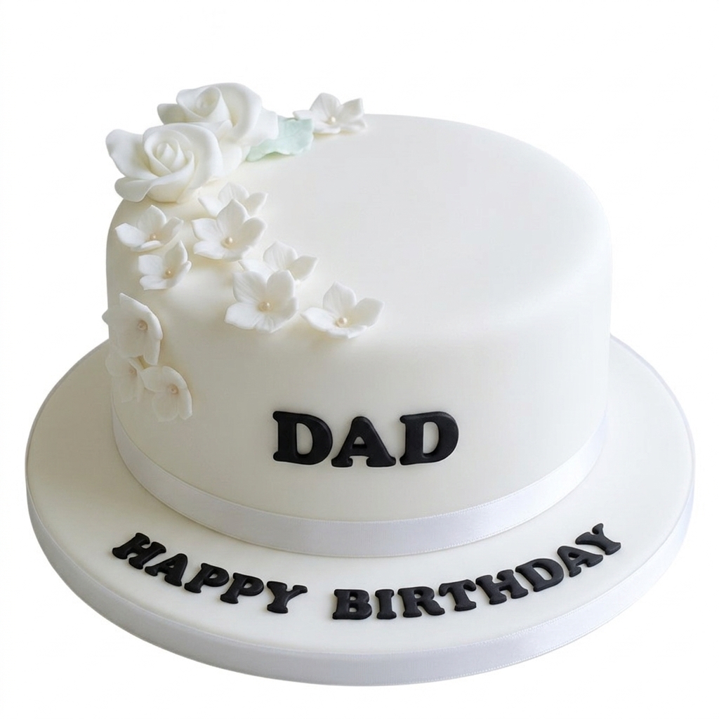 Elegant Floral Birthday Cake for Men