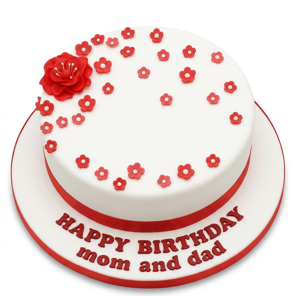 Personalised Floral Birthday Cake for Her
