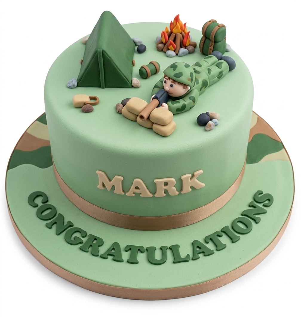 Army Theme Birthday Cake