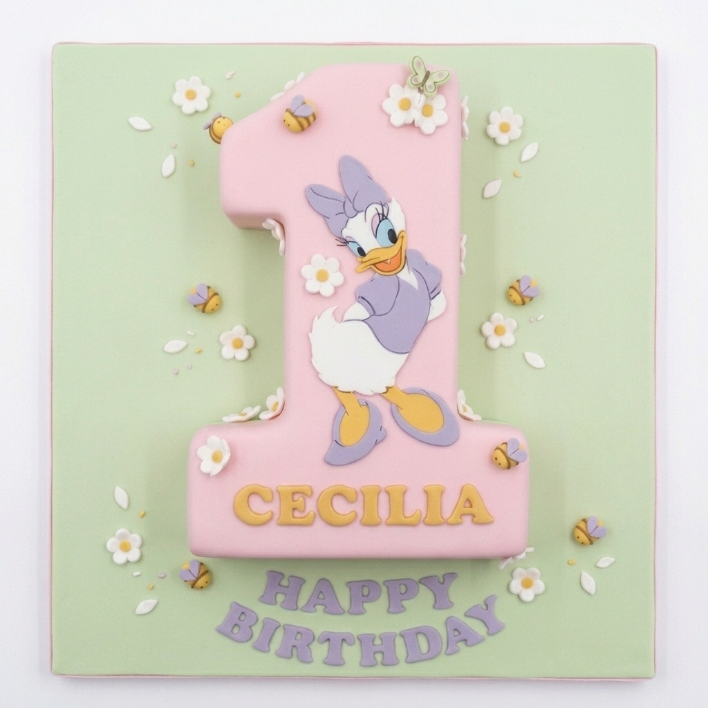 Daisy Duck 1st Birthday Cake for Girls