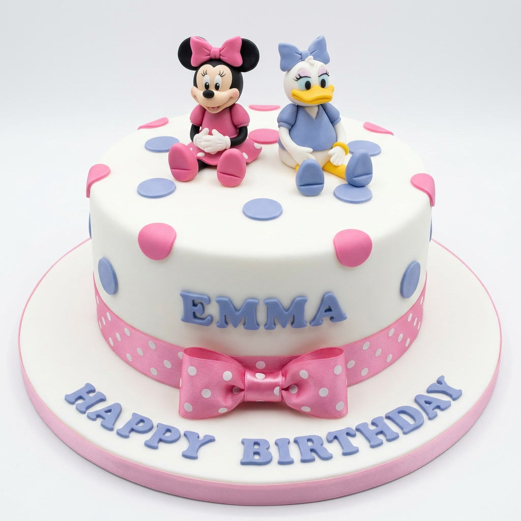 Minnie Mouse & Daisy Duck Kids Birthday Cake