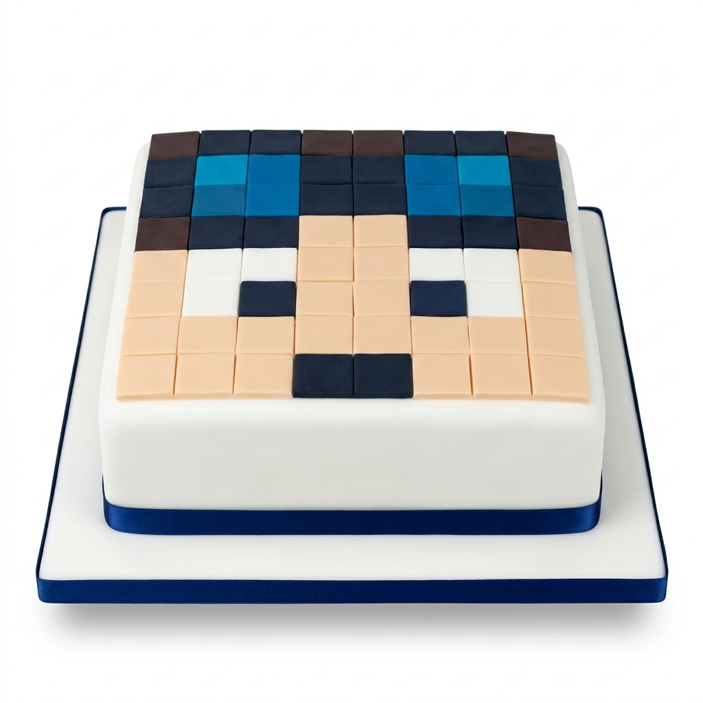 Minecraft Style Pixel Gaming Birthday Cake