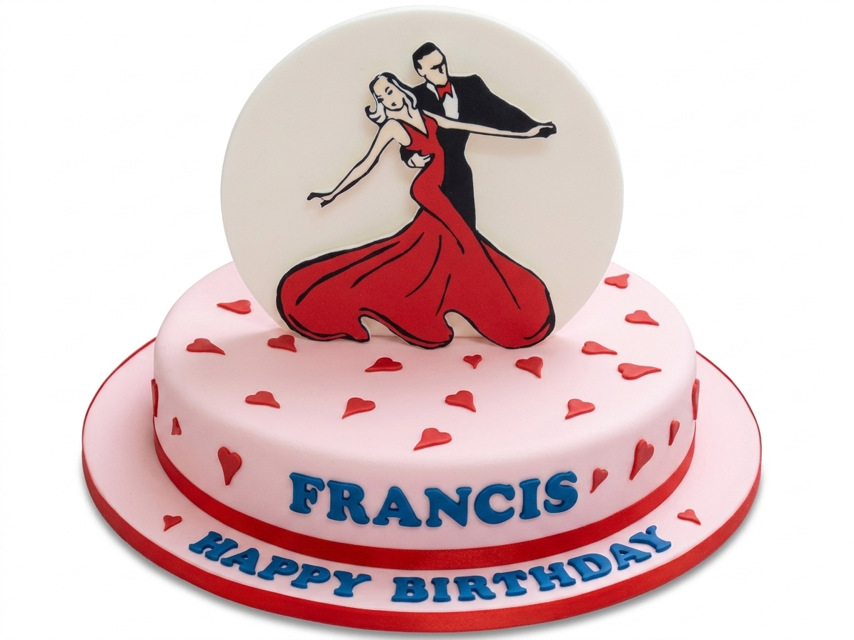 Elegant Dancing Couple Birthday Cake